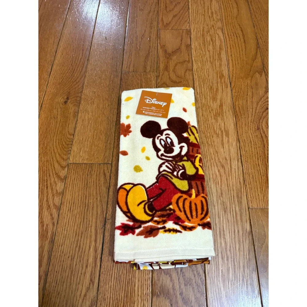 New Disney Mickey Mouse Fall Kitchen Towels Set of‎ 2 Autumn Thanksgiving Decor